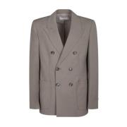 Ami Paris Taupe Double Breasted Blazer Beige, Dam