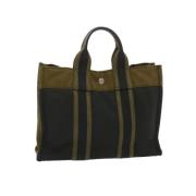 Hermès Vintage Pre-owned Canvas handvskor Green, Dam