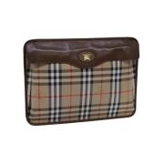 Burberry Vintage Pre-owned Bomull kuvertvskor Beige, Dam