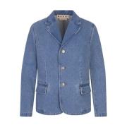 Marni Blå Denim Enkelknäppt Blazer Jacka Blue, Dam