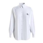 Calvin Klein Monologo Relaxed Skjorta Vit Svart Logo White, Dam