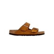 Birkenstock Koppar Spänne Platta Sandaler Brown, Dam