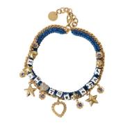 Dolce & Gabbana Stjärna Charm Armband Blå Kristall Yellow, Dam