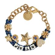 Dolce & Gabbana Stjärnkedja Charm Armband Guld Blå Yellow, Dam