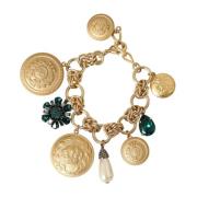 Dolce & Gabbana Guld Kedja Kristall Dam Armband Yellow, Dam