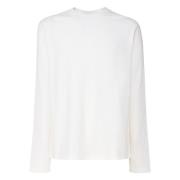 Jil Sander Vit Bomullst-shirt med Långa ärmar White, Herr