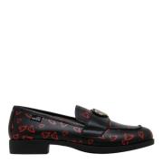 Love Moschino Svarta Logo Applique Loafers Multicolor, Dam