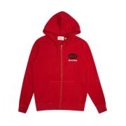 Deus Ex Machina Vintage Zip Hoodie Red, Herr