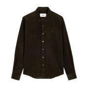 Ami Paris Corduroy Button-Down Skjorta Brown, Herr