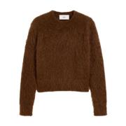 Ami Paris Ochre Brown Wool Blend Sweater Brown, Herr