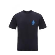 JW Anderson Marinblå Logo T-shirt Blue, Herr