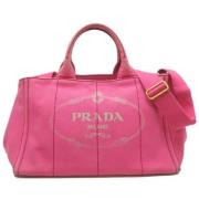 Prada Vintage Pre-owned Canvas handvskor Pink, Dam