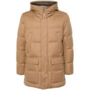 Montecore Quiltad Huva Jacka Brun Beige, Herr