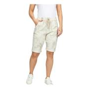 2-Biz Sand Shorts Knickers med Elastisk Midja Beige, Dam