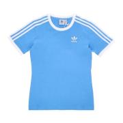 Adidas Blå 3 Ränder Tee Crew Neck Blue, Dam