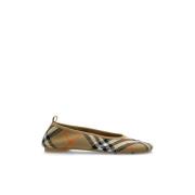 Burberry Ballet Flats Knit Beige, Dam