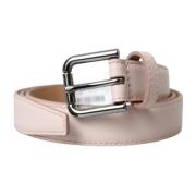 Dolce & Gabbana Ljusrosa Läder Metallspänne Bälte Pink, Dam