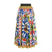 Dolce & Gabbana Geometriskt Tryck Sidenkjol Multicolor, Dam