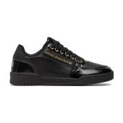 Versace Jeans Couture Svarta Läder Låga Sneakers Black, Herr