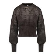 BomBoogie Mysig Tricot Crew Neck Sweater Brown, Dam