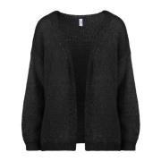 BomBoogie Mysig Mohair Bland Vinter Cardigan Black, Dam