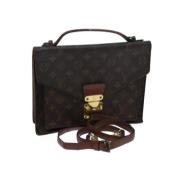 Louis Vuitton Vintage Pre-owned Belagd canvas handvskor Brown, Dam