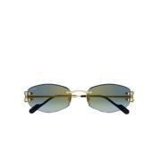 Cartier Polygonal Rimless Dam Solglasögon Yellow, Dam