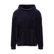 Emporio Armani Logo Hoodie för Avslappnad Garderob Blue, Herr