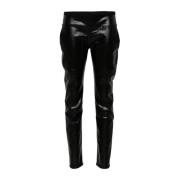 Rick Owens Svarta elastiska byxor Black, Dam