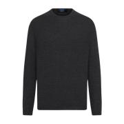 Kiton Silk Blend Crew Neck Jumper Gray, Herr