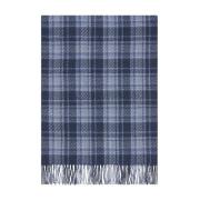 Kiton Rutig Cashmere Scarf Blue, Dam