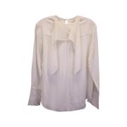 Chloé Pre-owned Pre-owned Silke toppar White, Dam