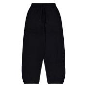 Laneus Sporty Tracksuit Style Silk Trousers Black, Herr