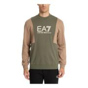 Emporio Armani EA7 Mönstrad Multifärgad Logo Sweatshirt Green, Herr