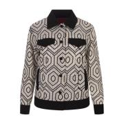 La DoubleJ Geometrisk Jeanjacka Svart Black, Dam