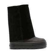 Casadei Svarta Vändbara Läderkilboots Black, Dam