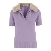 Blumarine Ull Cashmere Polotröja Lila Purple, Dam