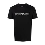 Emporio Armani Bomull Kortärmad T-shirt Black, Herr