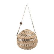 Paco Rabanne Boll Skulderväska Brun Raffia Metall Brown, Dam