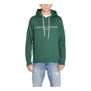 Tommy Hilfiger Grön Tryckt Huva Tröja Män Höst/Vinter Green, Herr