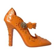 Dolce & Gabbana Kristallblomma Pumps Multifärgade Kristaller Orange, D...