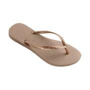 Havaianas Metallic Square Logo Flip Flops Pink, Dam