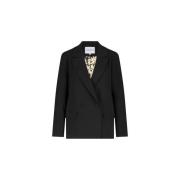 Fabienne Chapot Svart Blazer med Hjärtknappar Black, Dam