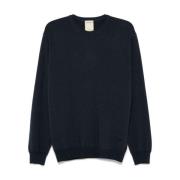 Woolrich Blå Ribbstickad Crew Neck Tröja Blue, Herr