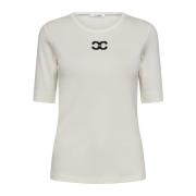 Co'Couture Broderad Logo Tee Off White White, Dam