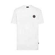 Plein Sport Vit bomullst-shirt med signaturdetaljer White, Herr