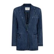 Copenhagen Muse Denim Blue Jean Blazer Stilfull Jacka Blue, Dam