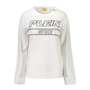 Plein Sport Snygg Långärmad Sweatshirt med Kontrastdetaljer White, Dam