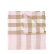 Burberry Alabaster Rosa Rutigt Mönster Kasmir Sjal Multicolor, Dam