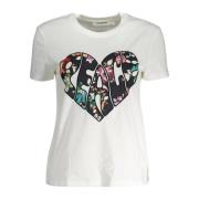 Desigual Elegant vit Tee med exklusiv applikation White, Dam